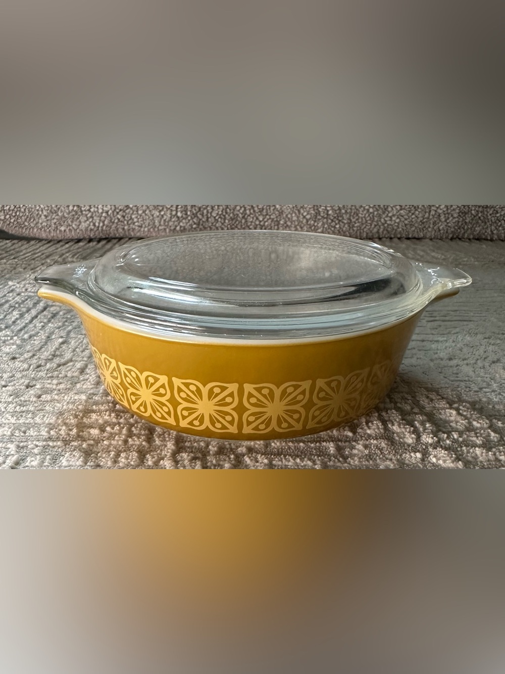 Vintage Pyrex Autumn Floral Casserole Dish Model 471